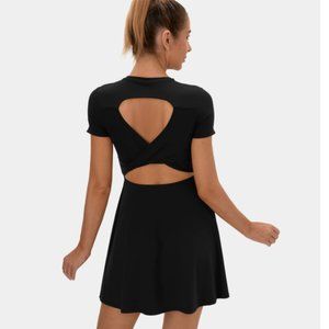 Halara Twisted Cut Out Barre Ballet Dance Flare Dress